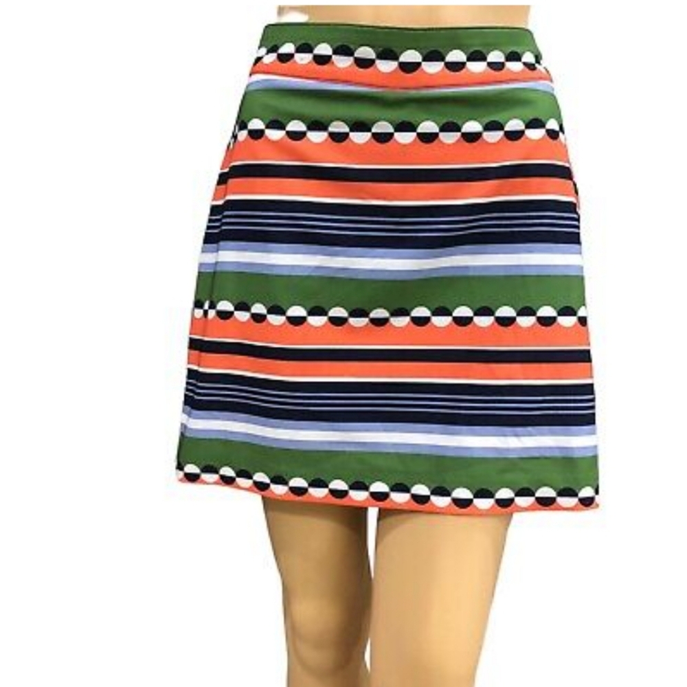 lzod Fun Striped/Circle Print StretchGolf Tennis Skirt Skort Size 14. EUC